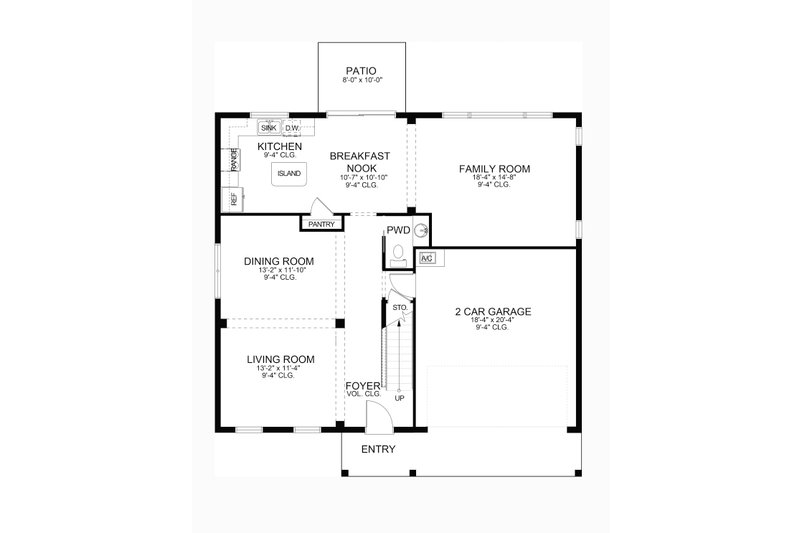 House Blueprint - Floor Plan - Main Floor for Traditional House Plan #1058-201 - 3 bed, 3.5 bath