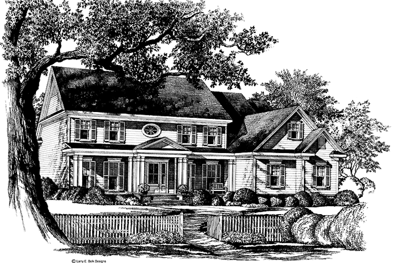 Home Plan - Exterior - Front Elevation 3 for Classical House Plan #952-243 - 4 bed, 3.5 bath