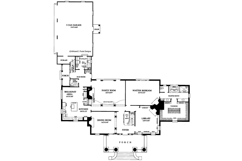 Dream House Plan - Floor Plan - Main Floor for Classical House Plan #137-300 - 4 bed, 4.5 bath