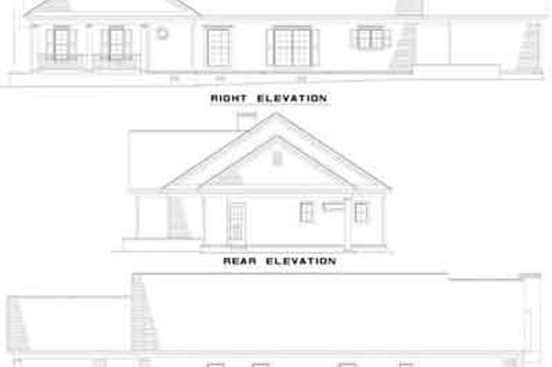 House Blueprint - Exterior - Rear Elevation 1 for Traditional House Plan #17-142 - 3 bed, 2 bath
