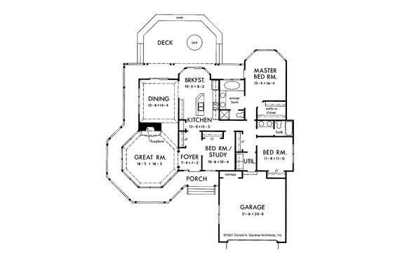 Floor Plan - Main Floor for Victorian House Plan #929-91 - 3 bed, 2 bath