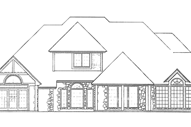 House Plan Design - Exterior - Rear Elevation for European House Plan #310-1021 - 4 bed, 3.5 bath