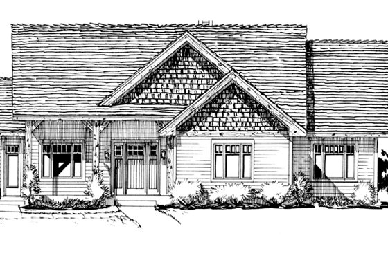 Exterior - Front Elevation 8 for Ranch House Plan #942-21 - 3 bed, 2 bath