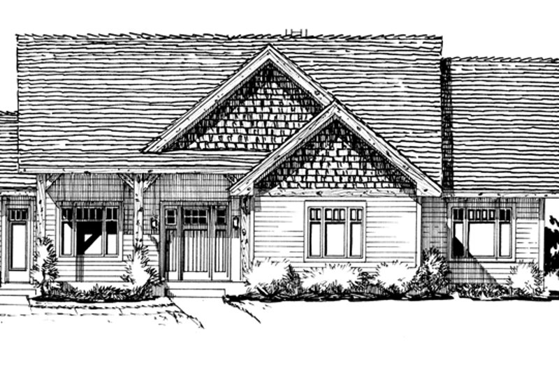 Architectural House Design - Exterior - Front Elevation 8 for Ranch House Plan #942-21 - 3 bed, 2 bath