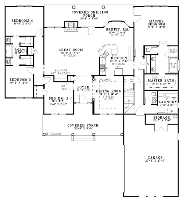 House Design - Colonial Floor Plan - Main Floor Plan #17-2758