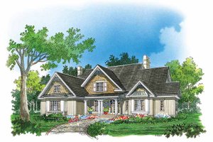 Country Exterior - Front Elevation Plan #929-414
