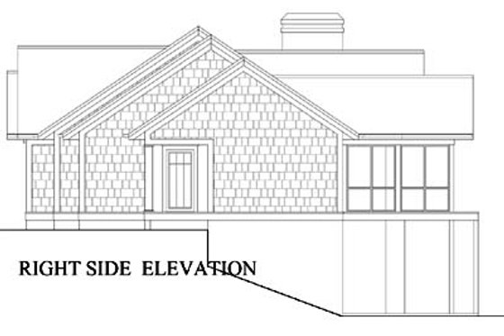 Exterior - Rear Elevation for Traditional House Plan #71-126 - 2 bed, 2 bath