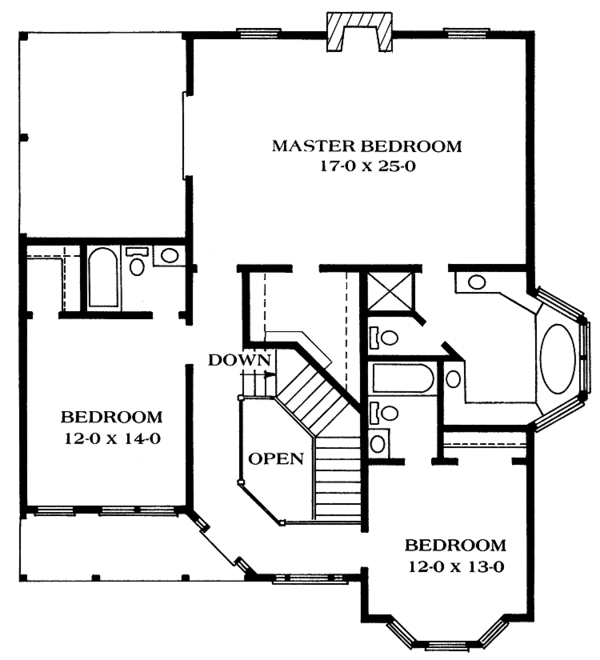 House Design - Victorian Floor Plan - Upper Floor Plan #1014-33