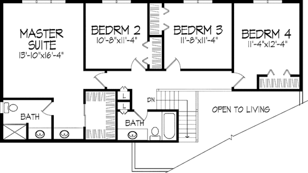 House Blueprint - Contemporary Floor Plan - Upper Floor Plan #51-887