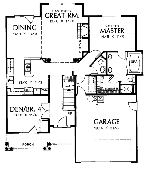Dream House Plan - Bungalow Floor Plan - Main Floor Plan #48-727