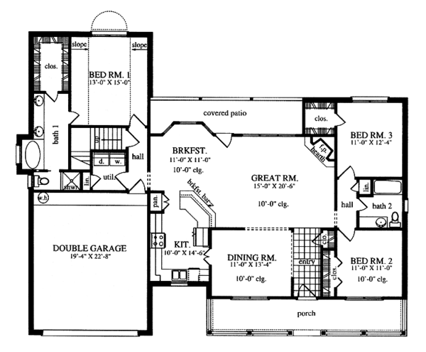 House Plan Design - Country Floor Plan - Main Floor Plan #42-457