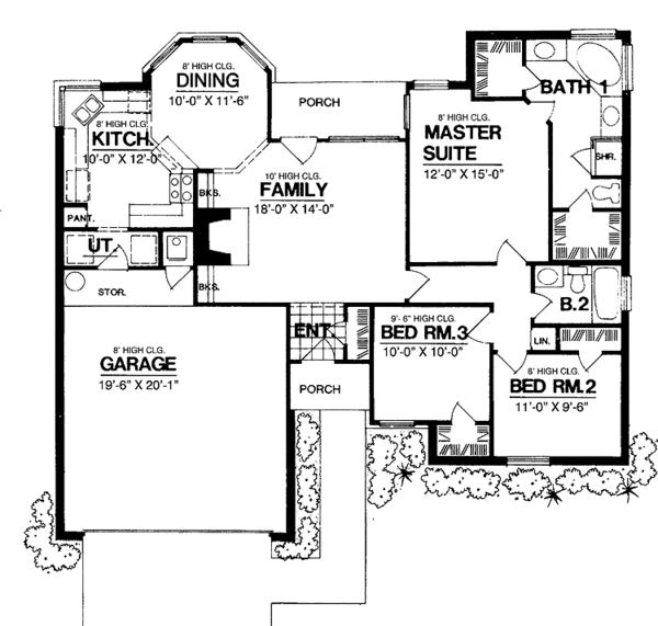 House Design - Traditional Floor Plan - Main Floor Plan #40-494