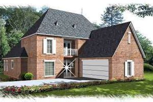 House Blueprint - European Exterior - Front Elevation Plan #15-273