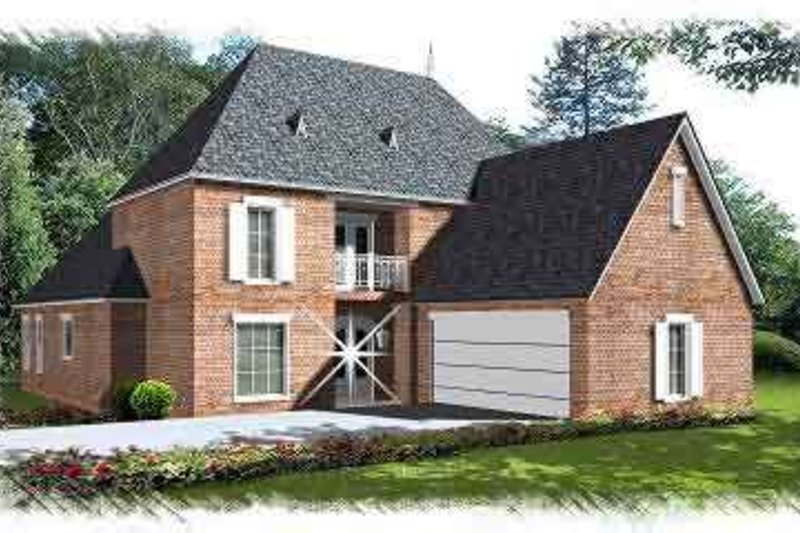 Architectural House Design - European Exterior - Front Elevation Plan #15-273