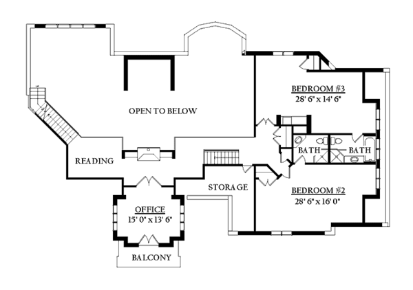 Architectural House Design - European Floor Plan - Upper Floor Plan #937-19