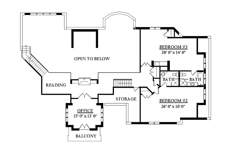 Architectural House Design - Floor Plan - Upper Floor for European House Plan #937-19 - 5 bed, 6.5 bath