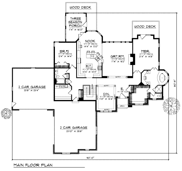 Dream House Plan - European Floor Plan - Main Floor Plan #70-370