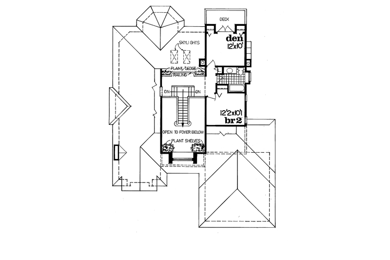 House Blueprint - Floor Plan - Upper Floor for Contemporary House Plan #47-743 - 2 bed, 2.5 bath