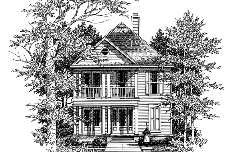 Architectural House Design - Exterior - Front Elevation 3 for Classical House Plan #952-264 - 4 bed, 3 bath