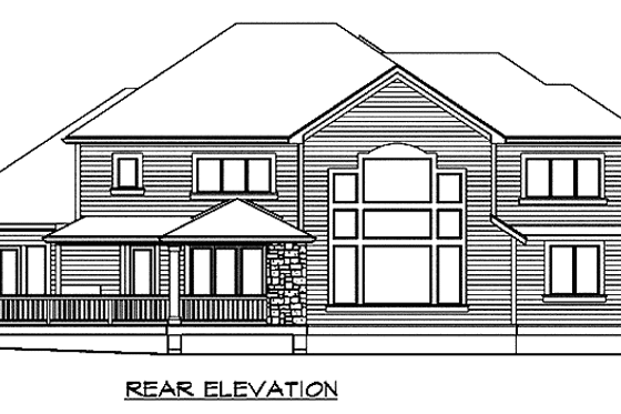 Exterior - Rear Elevation for Contemporary House Plan #132-511 - 4 bed, 5 bath