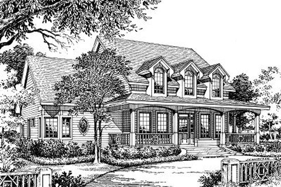 Exterior - Front Elevation for Traditional House Plan #417-311 - 3 bed, 2.5 bath