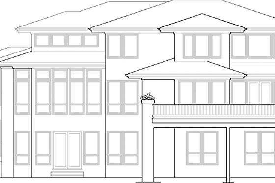 Exterior - Rear Elevation for Prairie House Plan #48-747 - 4 bed, 3.5 bath