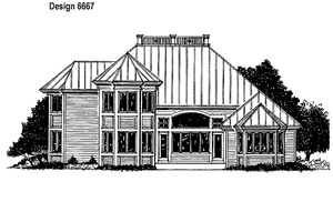 Exterior - Rear Elevation for Country House Plan #930-56 - 4 bed, 2.5 bath