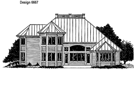 Exterior - Rear Elevation for Country House Plan #930-56 - 4 bed, 2.5 bath