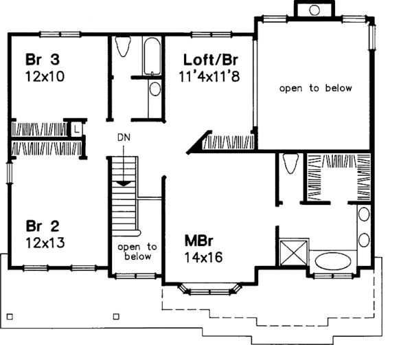Dream House Plan - Country Floor Plan - Upper Floor Plan #320-614
