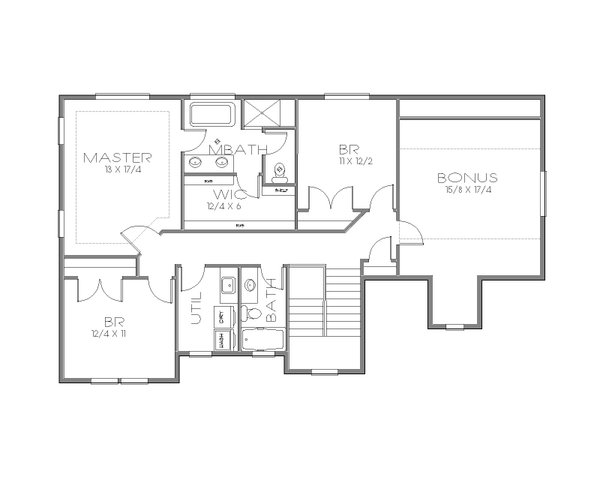 Craftsman Floor Plan - Upper Floor Plan #423-71
