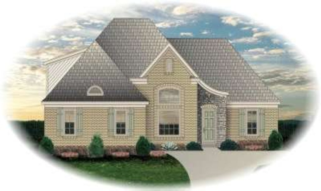 Exterior - Front Elevation 2 for European House Plan #81-1478 - 3 bed, 2 bath