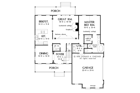 Floor Plan - Main Floor for Country House Plan #929-461 - 3 bed, 2.5 bath