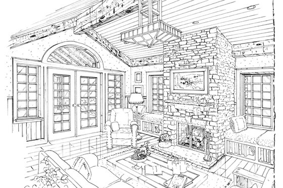 Interior - Family Room for Craftsman House Plan #942-12 - 3 bed, 2.5 bath