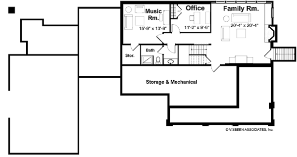 House Design - Colonial Floor Plan - Lower Floor Plan #928-97