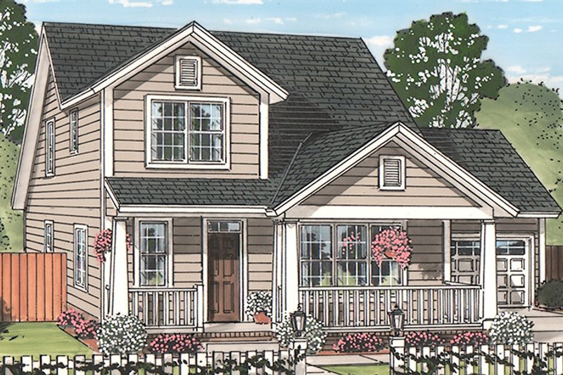 House Plan Design - Exterior - Front Elevation 3 for Country House Plan #513-2164 - 4 bed, 3.5 bath