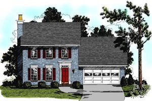 Colonial Exterior - Front Elevation Plan #56-114