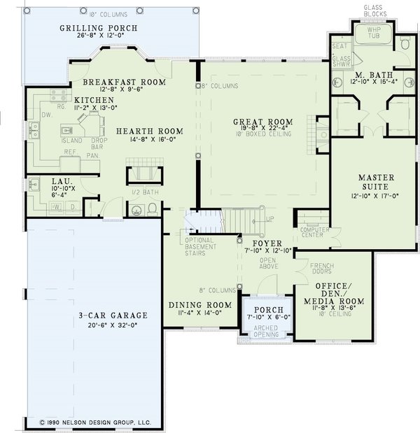 Dream House Plan - Traditional Floor Plan - Main Floor Plan #17-2079