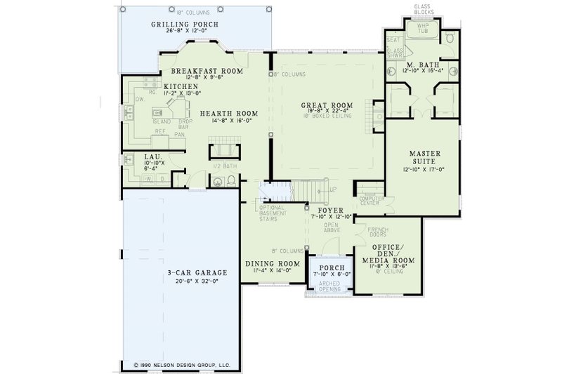 Dream House Plan - Floor Plan - Main Floor for Traditional House Plan #17-2079 - 4 bed, 3 bath