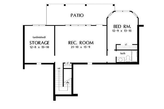 Floor Plan - Lower Floor for Craftsman House Plan #929-448 - 4 bed, 3 bath