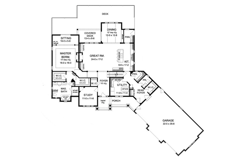 Home Plan - Floor Plan - Main Floor for Colonial House Plan #1010-40 - 4 bed, 3.5 bath