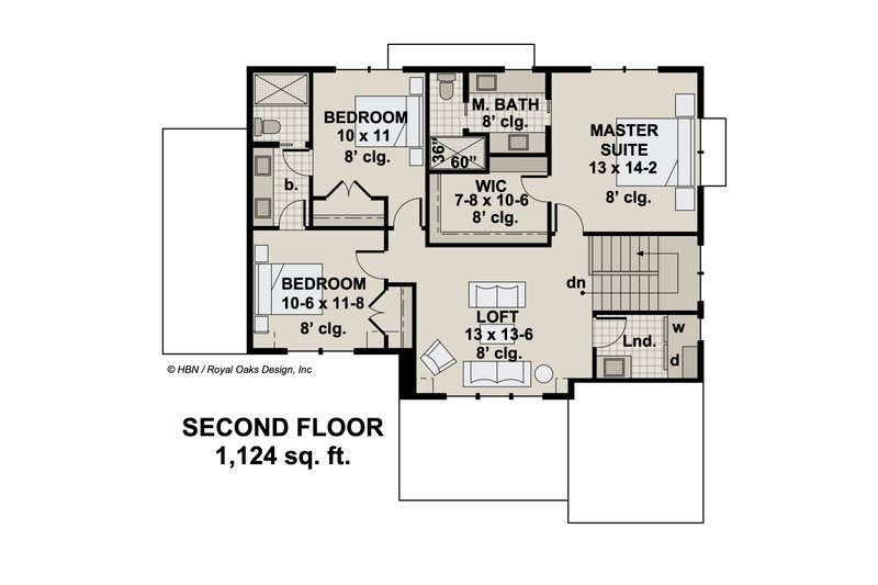 Home Plan - Floor Plan - Upper Floor for Craftsman House Plan #51-1199 - 3 bed, 2.5 bath
