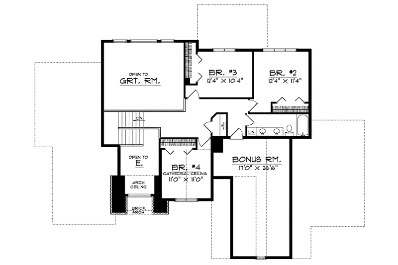 Dream House Plan - Floor Plan - Upper Floor for Traditional House Plan #70-1370 - 4 bed, 2.5 bath