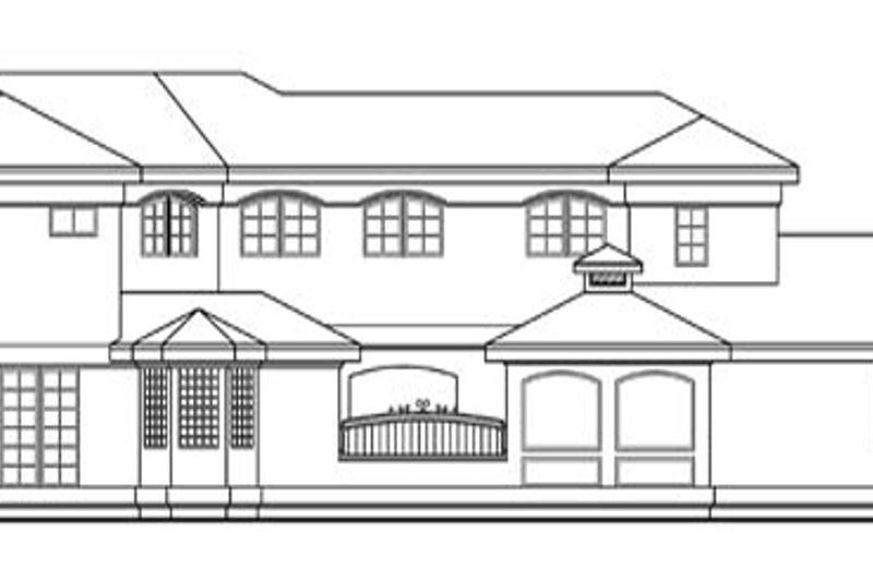 Home Plan - Exterior - Rear Elevation for Mediterranean House Plan #124-234 - 5 bed, 3.5 bath