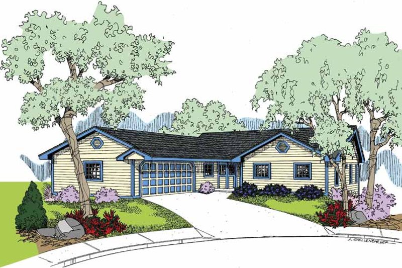Home Plan - Country Exterior - Front Elevation Plan #60-1025