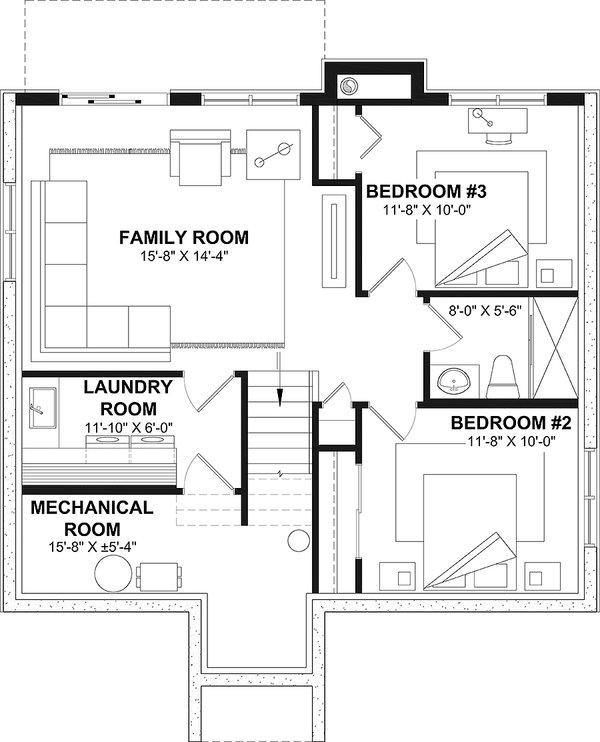 Dream House Plan - Contemporary Floor Plan - Lower Floor Plan #23-2425