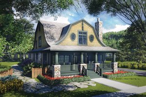 Exterior - Front Elevation 3 for Colonial House Plan #928-241 - 4 bed, 3 bath