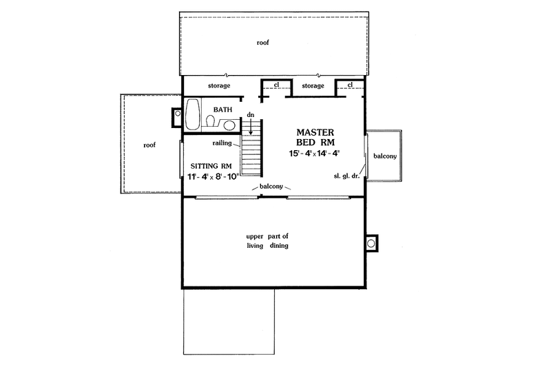 Dream House Plan - Floor Plan - Upper Floor for Contemporary House Plan #456-82 - 3 bed, 2 bath