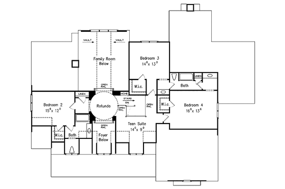 Floor Plan - Upper Floor for Country House Plan #927-284 - 4 bed, 3.5 bath