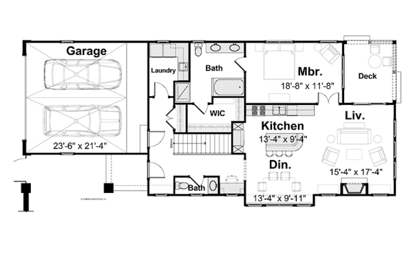 Architectural House Design - Craftsman Floor Plan - Main Floor Plan #928-194
