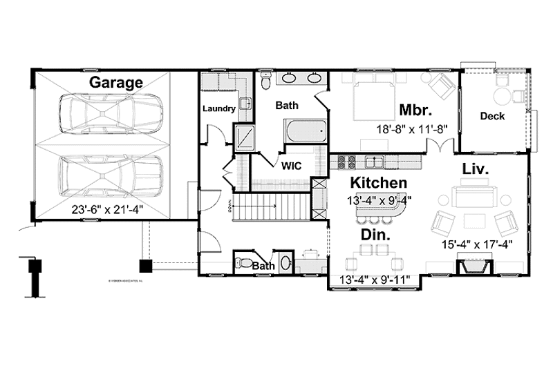 Home Plan - Floor Plan - Main Floor for Craftsman House Plan #928-194 - 2 bed, 2.5 bath